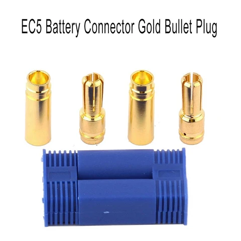 5 Pairs RC Male Female EC5 4mm Type Battery Connector Gold Bullet Plug ARE4 EC5 Battery Connector Plug Bullet Banana Lipo Kit title=