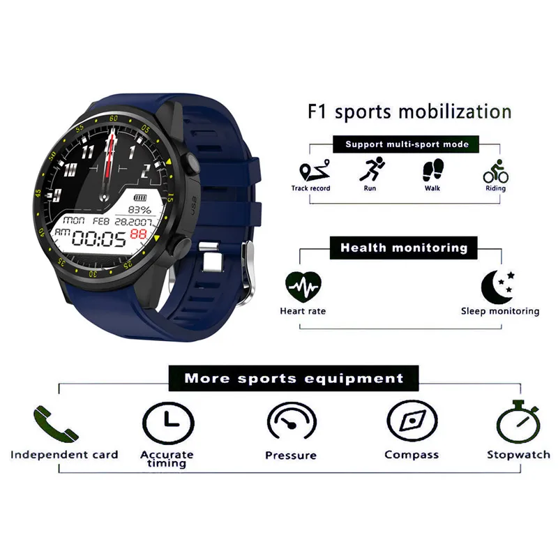 

Smart Watch F1 support SIM card GPS Bluetooth call smartwatch women men for Samsung HUAWEI xiaomi watches phone KW88 KW18 GW12