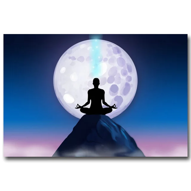 Budda Buddyzm Motywacyjne Sztuki Tkanina Jedwabna Plakat 13x20 16x24