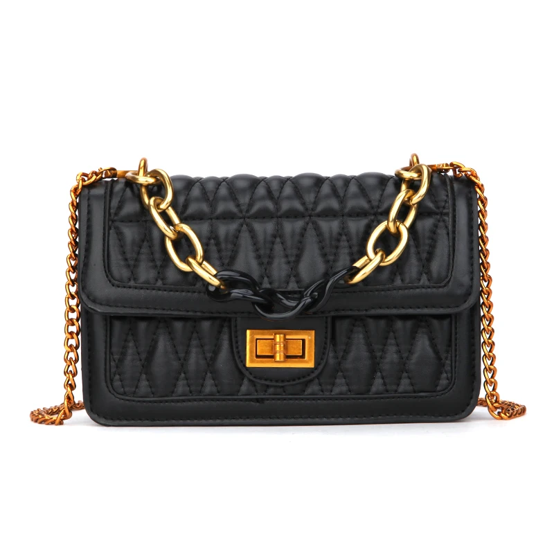

Youth rhombic embroidery line elegant ladies chain handbags wild fashion lightweight comfortable shoulder diagonal package
