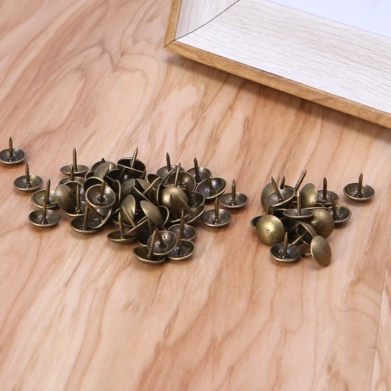 

100PC Antique Brass Bronze Upholstery Nail Jewelry Gift Wine Case Box Sofa Decor J6PD Wholesale dropshipping