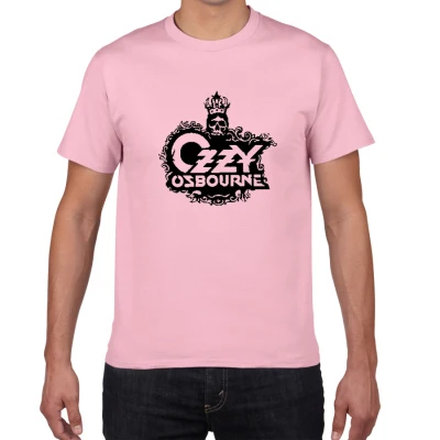 Ozzy osborn Earth band Футболка мужская черная Sabbath крутая футболка мужская великая Ozz хлопок Повседневная металлическая полоса размера плюс футболки - Цвет: B381 pink