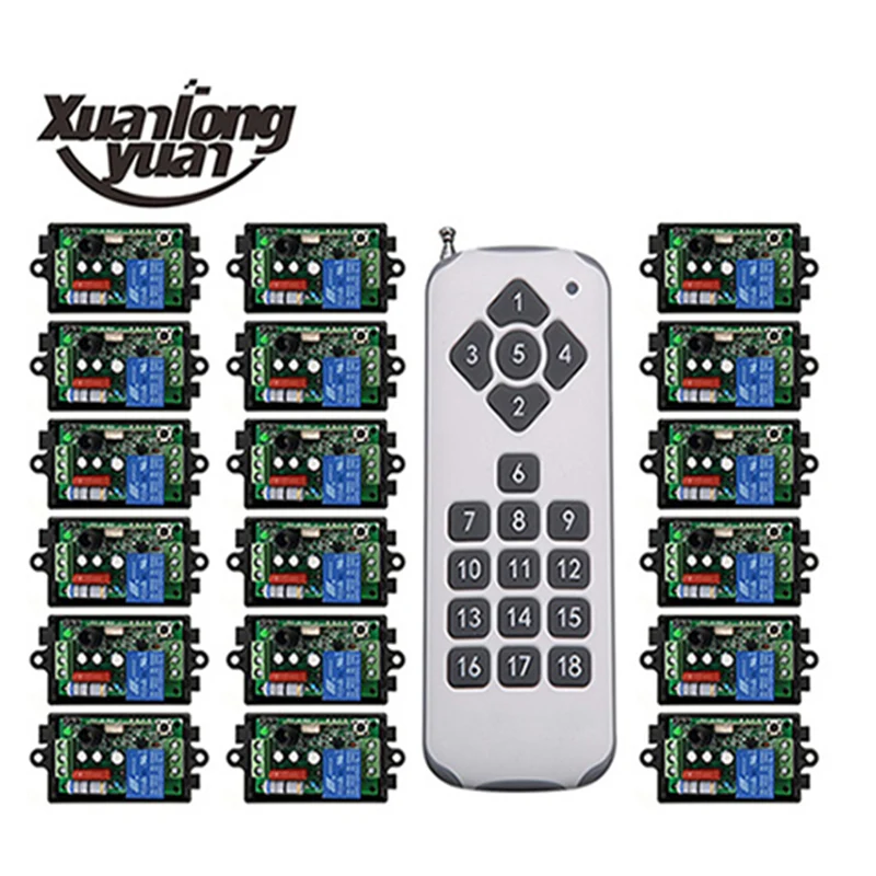 

xuanlongyuan 1000M Long Range AC220V 1CH 10A RF Wireless Remote Control Switch System Transmitter+Receivers window/Garage Doors