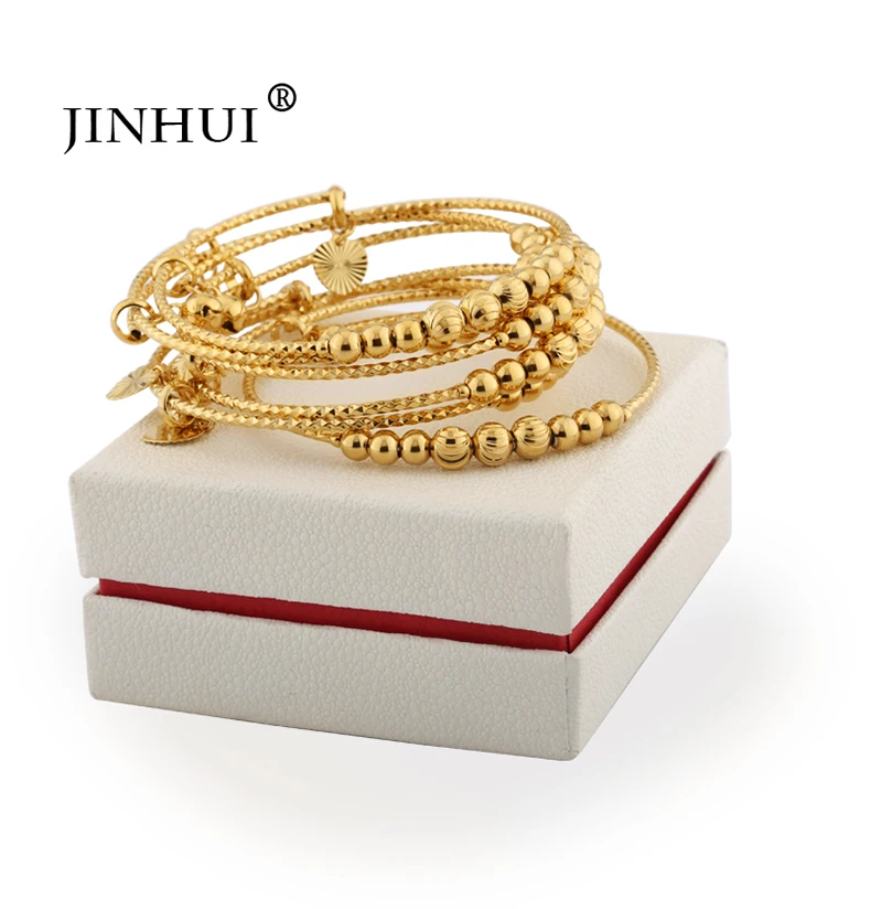 Jin Hui, африканская мода, регулируемый размер, золотой цвет, колокольчик, браслеты, ювелирные изделия для женщин, вечерние, свадебные подарки, растягивающийся браслет, свободный размер
