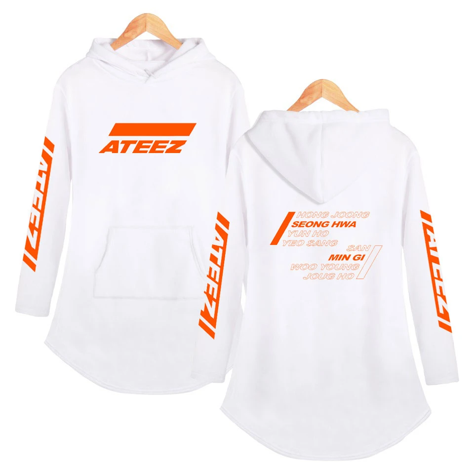 

Kpop ATEEZ Sunmer and Spring Casual Hoodies Pop Women hooded Dress Clothes Tops Kawaii Plus Size Streetwear