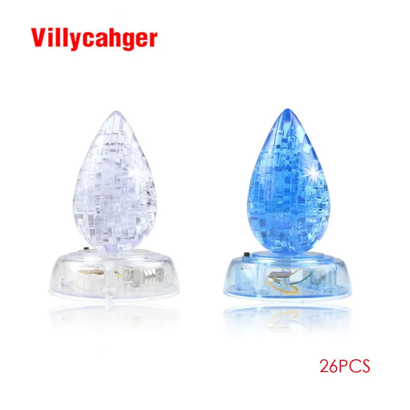 Free shipping Crystal Puzzle with Flash Light DIY Model Buliding Toy for Children Home Decoration - Water Drop 9010A | Игрушки и хобби