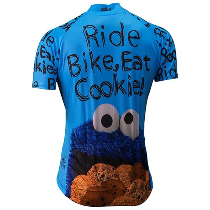 Летняя новинка, Забавный мультяшный мужской свитер для велоспорта, печенье, голубые, большие глаза, одежда для велоспорта, одежда для велоспорта, Pro Racing, Триатлон, mtb, Джерси