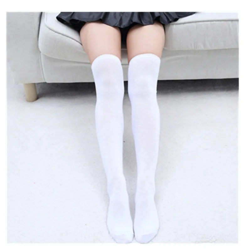 2018 Sexy Knee Socks Warm Stocking Cotton Thigh High Women's Stockings Knee High Socks Women Solid Color Female Boots Stockings
