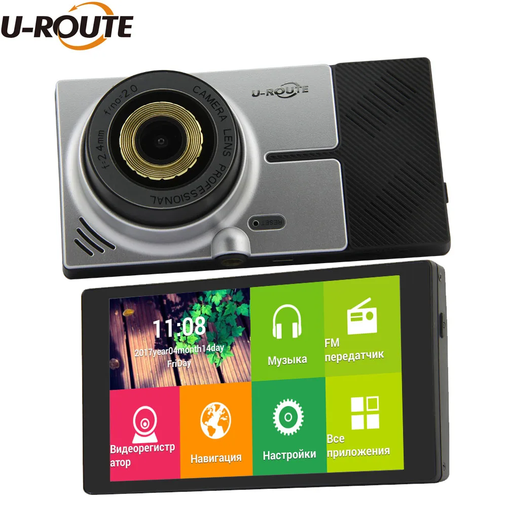 Wi-fi Автомобиля DVR GPS Навигации Android 4.4.2 Тире Cam Видеокамеры Видеорегистратор Две