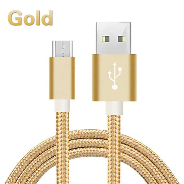 USB Micro Usb кабель для samsung 0,25 м 1 м 1,5 м 2 м 3 м Быстрая зарядка данных плетеный шнур Microusb зарядное устройство Android кабели для мобильных телефонов - Цвет: Gold