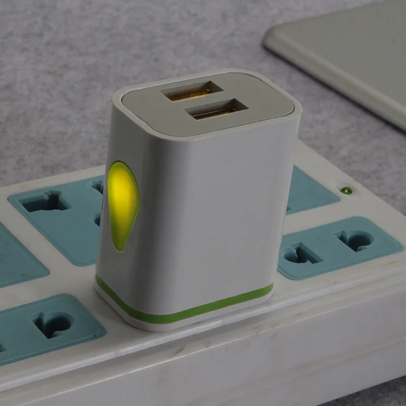 2USB قطرة الماء مصباح ليد شاحن هاتف ذكي العالمي المحمول شاحن سفر للهاتف قطرة المطر اتهام رئيس ل فون سامسونج