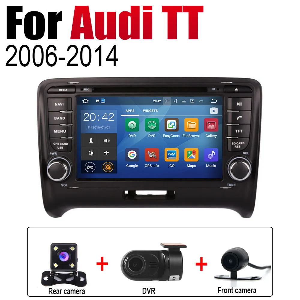 2 Din Автомобильный мультимедийный плеер радиоприемник для Android для Audi TT 8J 2006~ MMI DVD gps-навигатор Карта Авто аудио bluetooth стерео - Цвет: Extre Items