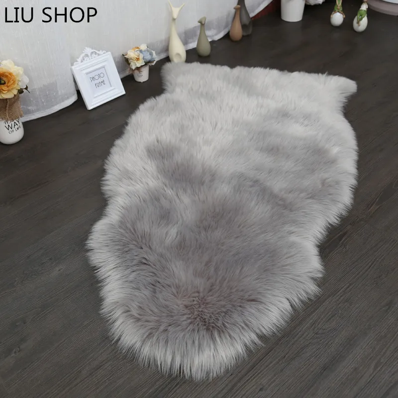 Liu длинные Искусственный мех овцы Ковры искусственной кожи пушистый стул Чехлы для диванов Ковры Коврики области Ковры жизни Спальня украшения дома Коврики