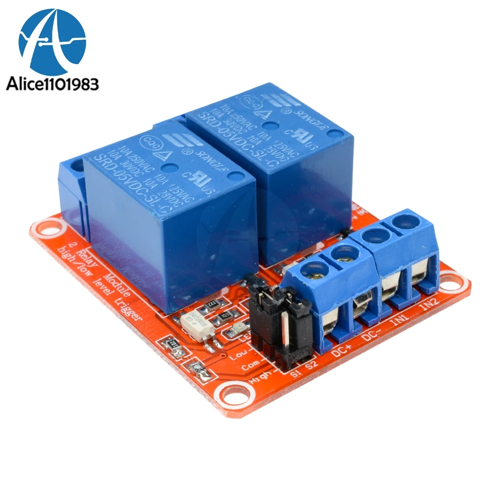 

5V 2 Channel 2 Road 2CH 2 CH Relay Module with Optocoupler Isolation Supports High Low Level Trigger Board Opto Coupler