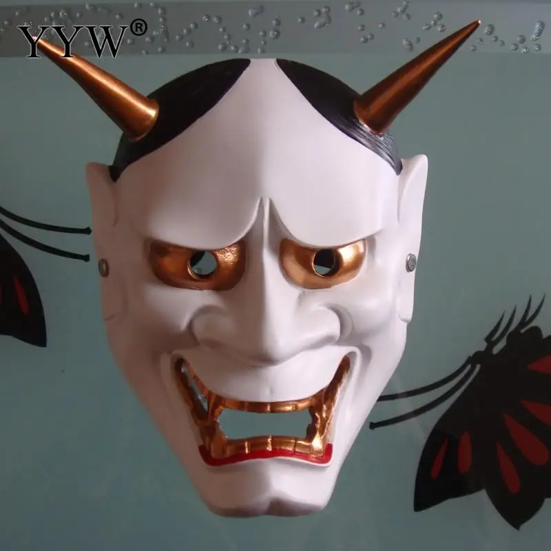 Vintage Japanese Buddhist Evil Hannya Grimace Mask Halloween Costume Horror Scary Masks For Easter Joke Party Masker Supplies