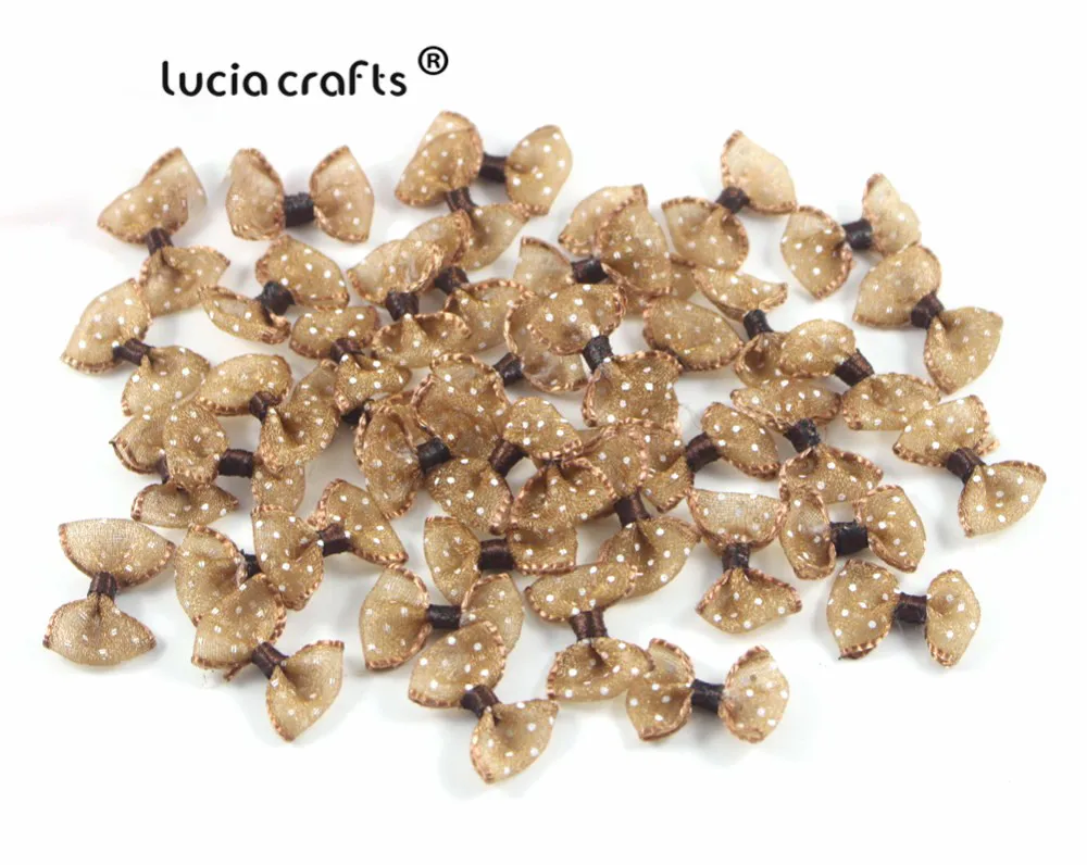 Lucia crafts, 2,5 см, 12 шт./24 шт., банты из органзы в горошек, для девочек, бутик, мини бант для волос, головной убор, сделай сам, одежда для рукоделия, B0810