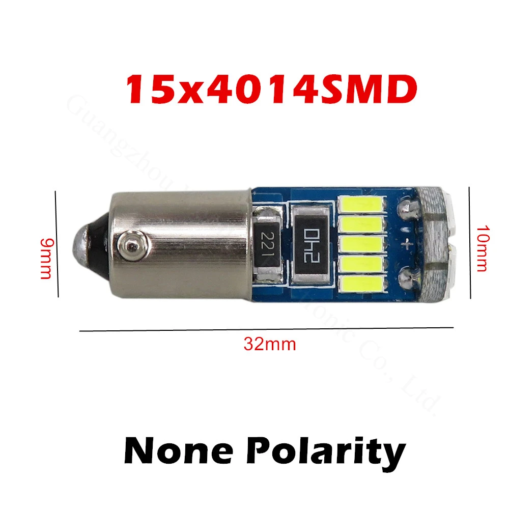 WLJH 2 шт. чистый белый без ошибок без полярности Ba9s T4W светодиодный светильник 3 Вт 4014 SMD 12 В автомобильный инструмент парковочный Маркер СВЕТОДИОДНЫЙ фонарь Canbus