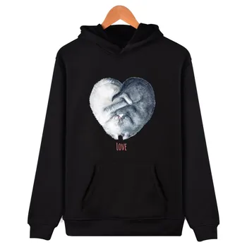 

Warms The Heart Love Theme Camouflage Hoodies Two Cats One Heart Pure serene Love Hooded Sweatshirt Mens Winter Clothes 3xl