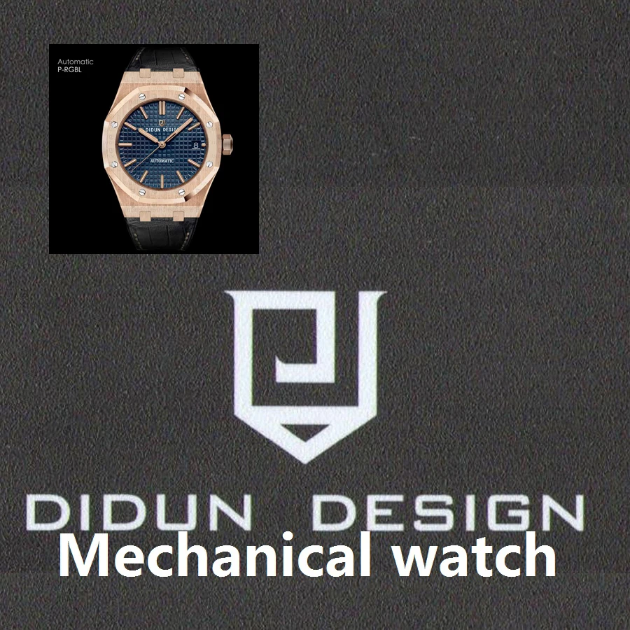 

DIDUN Men Watches Top Brand Luxury Mechanical Automatic Watch Rosegold Male Fashion Business Watch Leather Strap Wristwatch