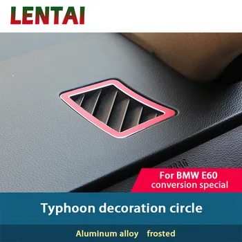 

LENTAI 2x Auto Car Styling Aluminum Alloy Dashborad Sides Outlet Frame Sticker For BMW E60 E61 5series M Performance Accessories