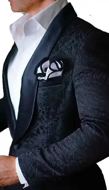 Online Black Patterns Men Suits Blazer 2017 Latest Design Black Patterns Men Suits Blazer 2017 Latest Design Mens Groom Tuxedos Groomsmen Wedding Party Wear Jacket Pants Bow