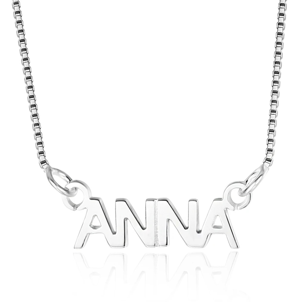 

Personalized Simple Style DIY Name Engrave Necklace Personalized 925 Sterling Silver Pendant Necklace Gift (NE101620)