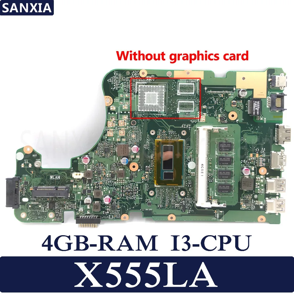  KEFU X555LD Laptop motherboard for ASUS X555LA X555LD X555LF X555LJ original mainboard 4GB-RAM I3-C