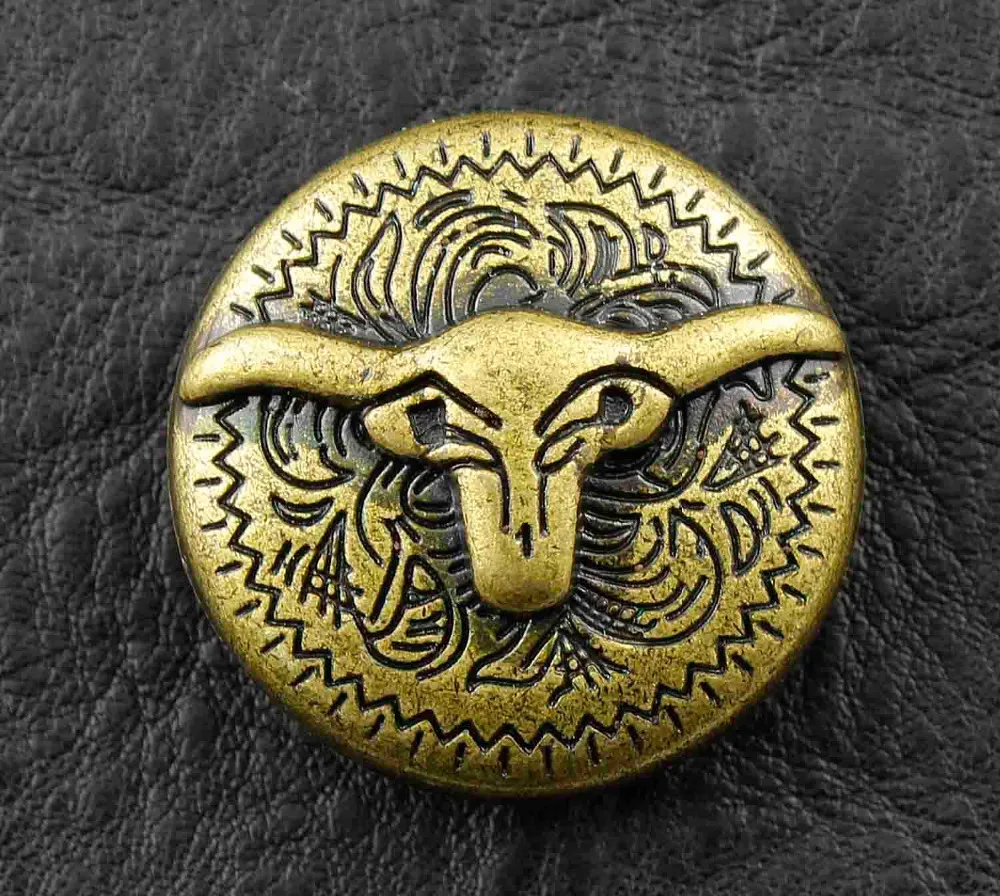 

Screw-eye Bull Brass Concho Button Biker Motorcycle Leather Accessory Conchos for Leather Metal Button