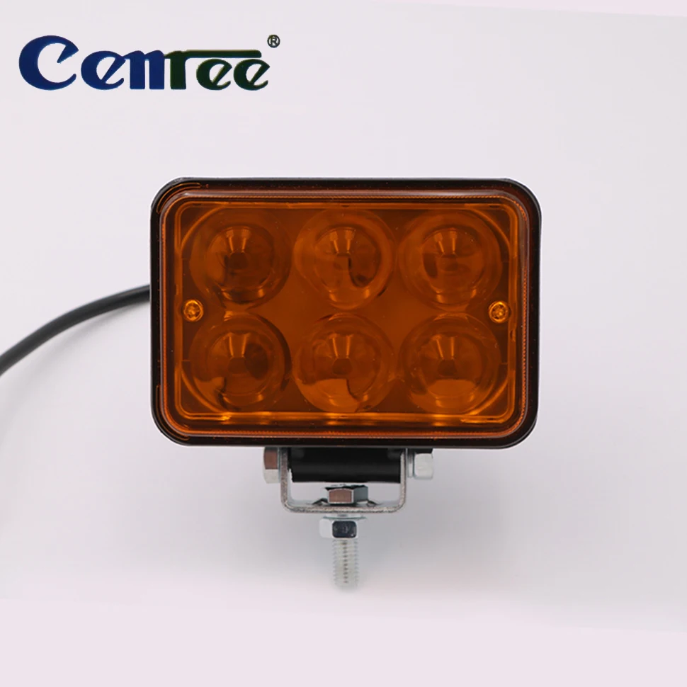 

CENREE 18W 720LM Yellow LED Light Bar 1PCS 9-30V IP67 6000K Dual Rows Spot Light LED beams for Tractor Boat OffRoad 4WD 4x4