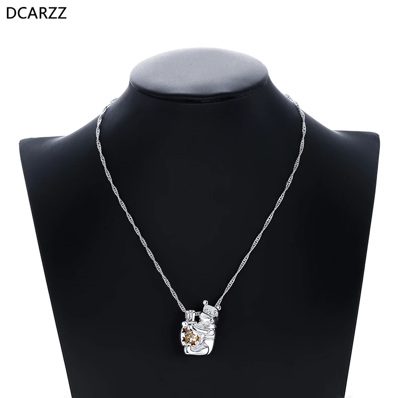 Ожерелье с медвежонком из мультфильма пух, подвеска с жемчугом, подарок для женщин и девочек, серебряное ожерелье с Винни, классические ювелирные изделия