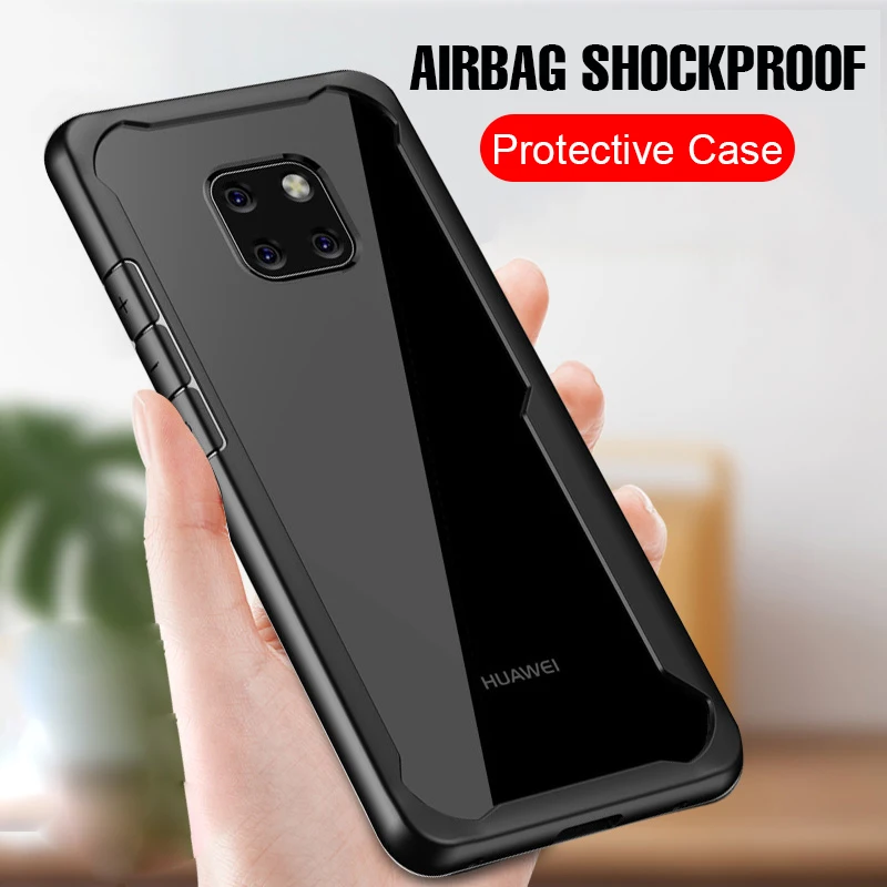 

Luxury AirBag Shockproof Soft Case On The For Huawei Mate 20 Pro Full Cover For Huawei Mate 20 Lite Silicone TPU Bumper Case