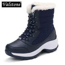 Valstone/женская зимняя обувь; дышащие водонепроницаемые кроссовки на платформе; теплые зимние ботинки; нескользящие ботинки на шнуровке; Ультра-светильник размера плюс 42