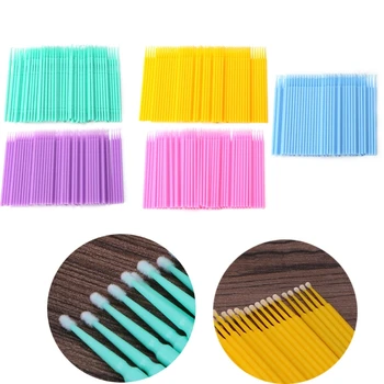 

100Pcs Make up Cosmetic Tools Nylon Fluff Eyes Care Tool Disposable PP Eyelash Extension Brush Individual Lash Removing Micro