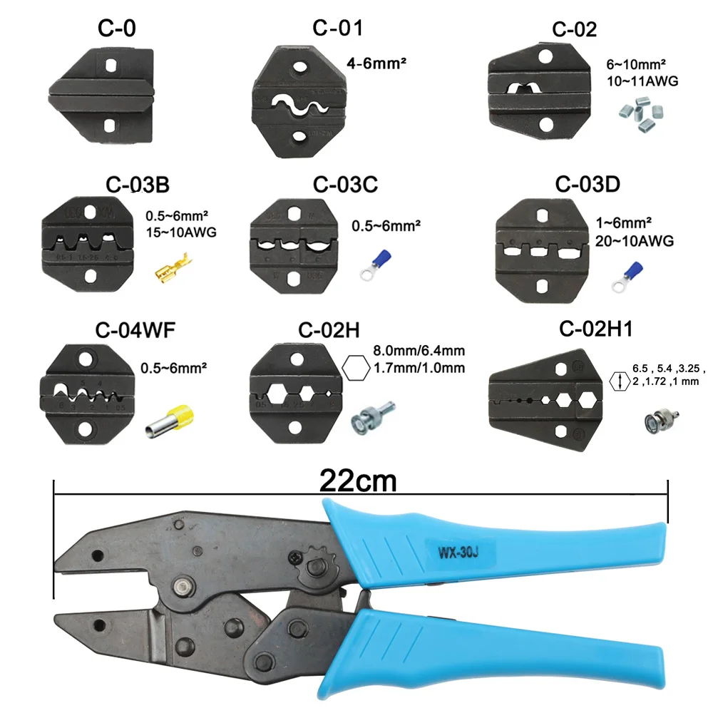 

C0 C01 C02 C03B C03C C03D C04WF C02H C02H1 Die Sets for C CRIMPING PILER die sets plier modules jaws