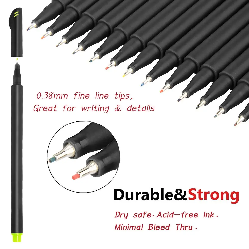 36 Colors Journal Planner Pens Colored Fine Point Markers Drawing Pens Porous