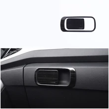 lsrtw2017 titanium black stainless steel car dashboard co pilot handle trims decoration for volkswagen t roc