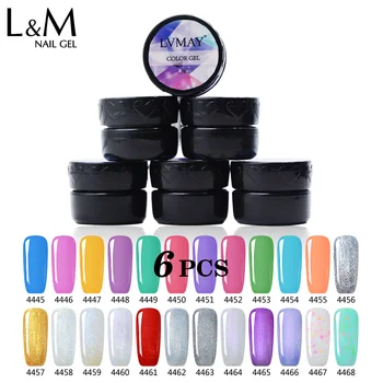 

6pcs a Lot New Arrival Pure Color Uv Lamp Gel Nail Polish Fashion Soak Off Gel