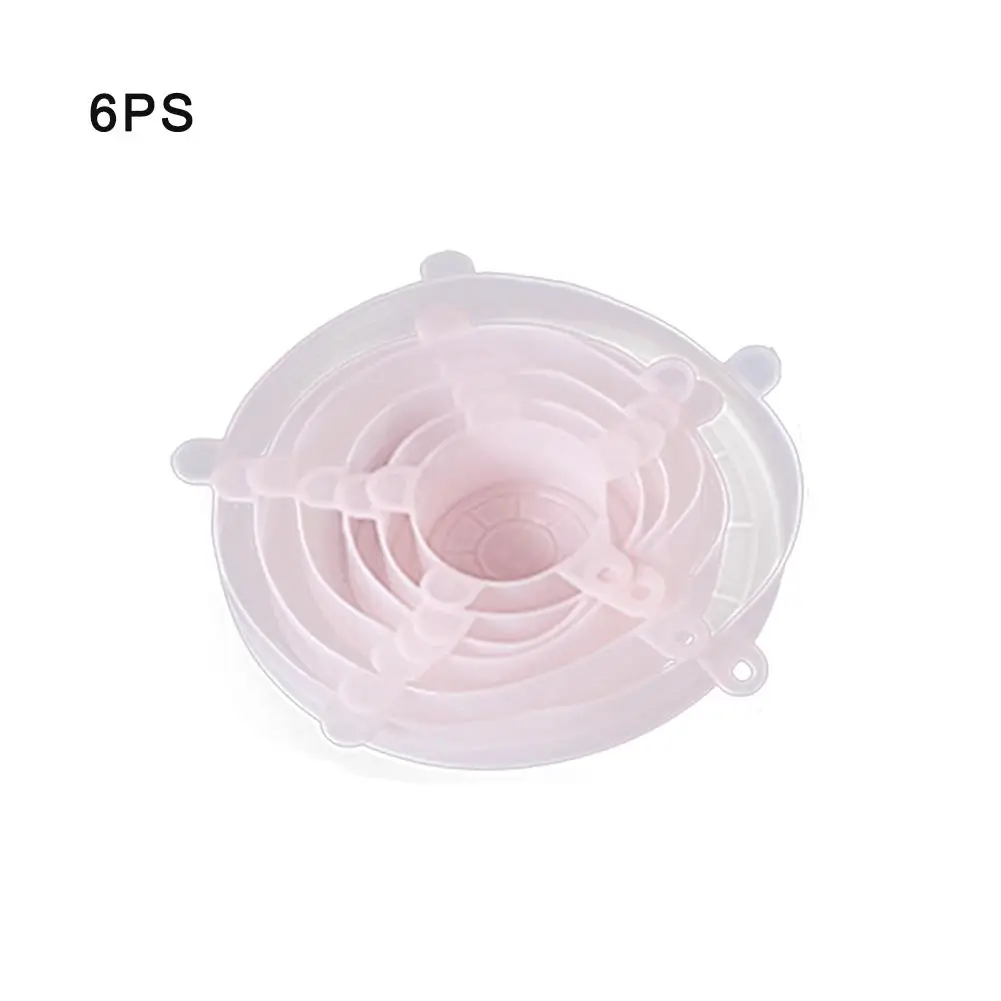 Горячая 6 шт./компл. универсальная силиконовая форма крышка многоразовый силикон растягивающиеся крышки для кухонной посуды крышка кастрюль кухонные аксессуары - Цвет: Pink