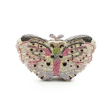 Горный хрусталь Бабочка Сцепления Сумка В Сумки Для Женщин Кошельки Бабочка Сцепления Сеть Кошелек Коробка Сцепления Вечерние Сумки(8636A-G