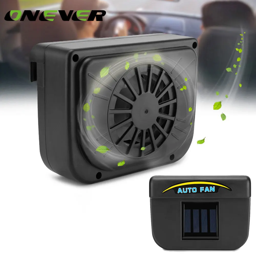 

Onever Solar Car Auto Cool Fan Cooler Vehicle Air Vent Radiator with Rubber Strip Sun Ventilation Fan Cooling Car Window Cooler