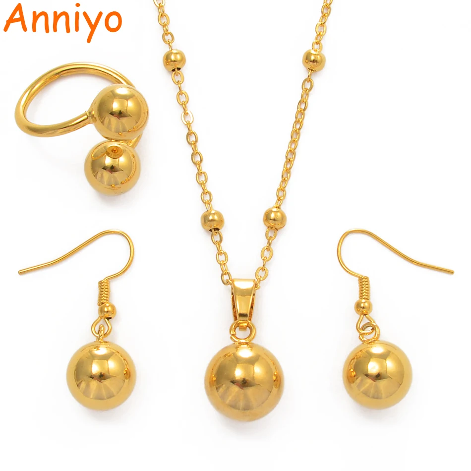 

Anniyo Beads Chain Necklace Earrings Ring Sets for Women Girls,Ball Beaded Jewelry African Set Marshall Micronesia Gift #196406