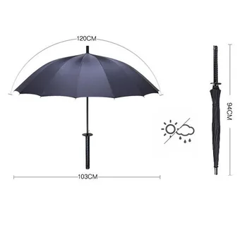

Sword Sun Rainny Umbrella Brand Drop Shipping Windproof Samurai Ninja-like Straight Long Handle Ribs Manual 50RR324