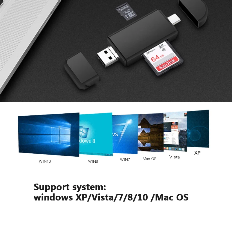 2 в 1 Micro USB адаптер 2,0 карта SD TF OTG флэш-памяти Card Reader внешний Портативный Cloner разъем адаптера для телефона ПК Mac