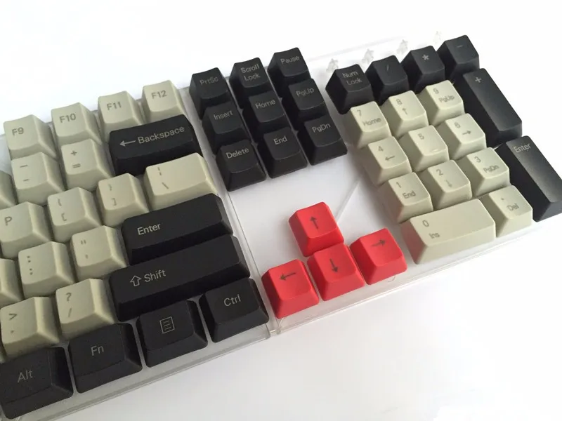 Джаз Cool Черный Светло-серые смешанные Dolch толстые PBT 104 87 61 Ключ Шапки OEM профиль ключ Шапки для MX механическая клавиатура Бесплатная доставка