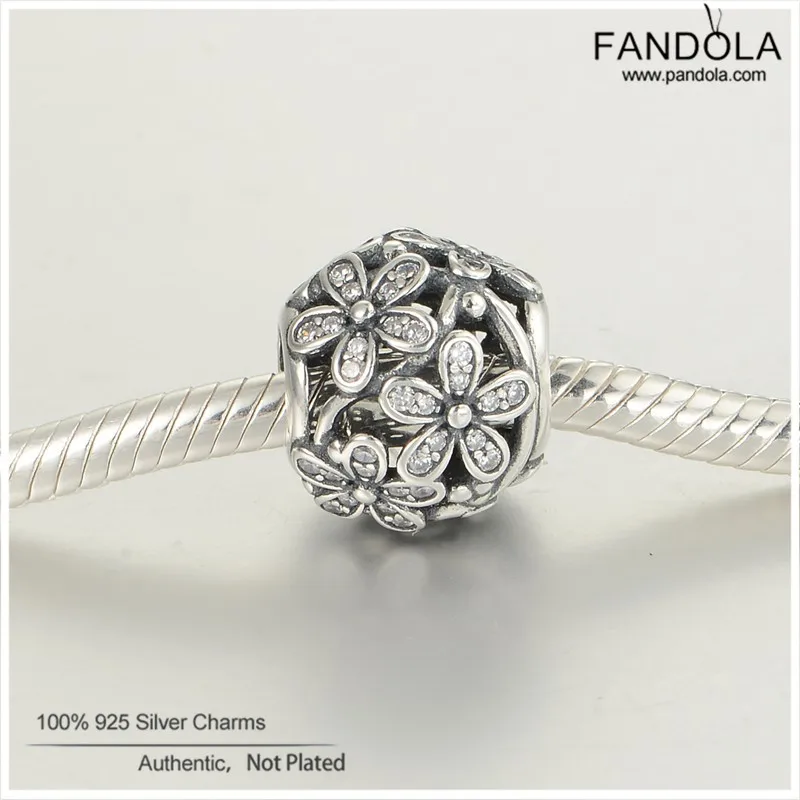 

Authentic 925 Sterling Silver Dazzling Daisy Meadow Charm Beads Fit Charm Silver 925 Bracelet Jewelry Making Berloque