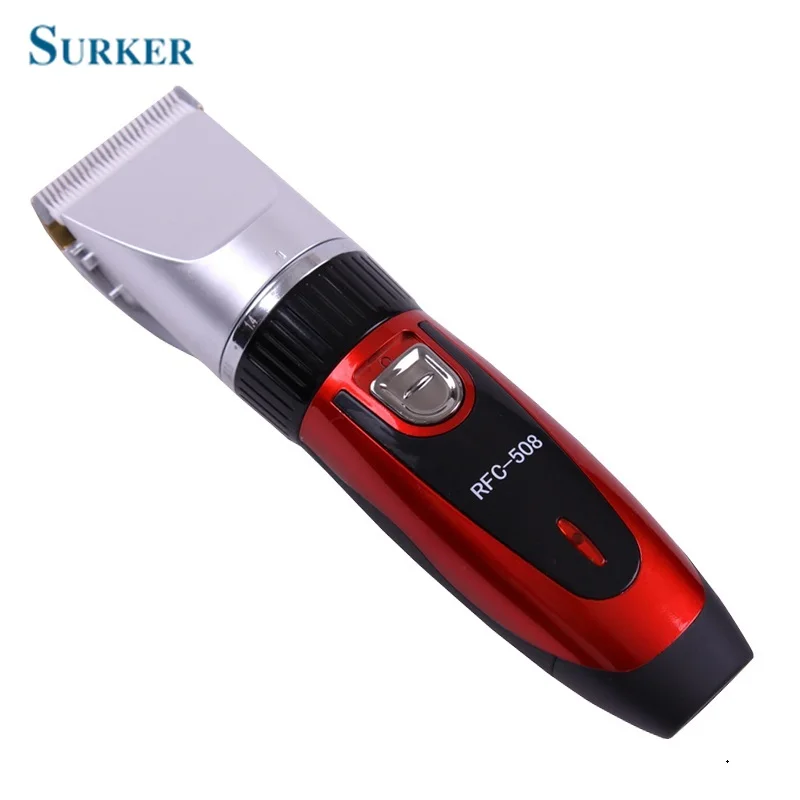 SURKER RFC-508-1 Rechargeable Electric Hair Clipper Trimmer Adult Child Baby Silent Ceramic Cutter Head Haircut Machine EU Plug