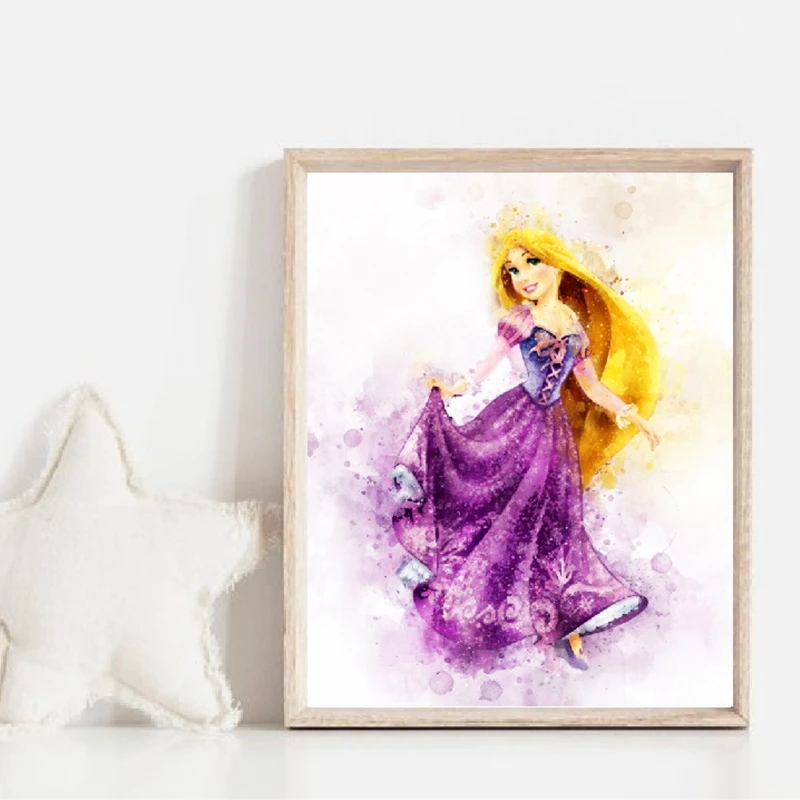 Watercolor Princess Wall Prints