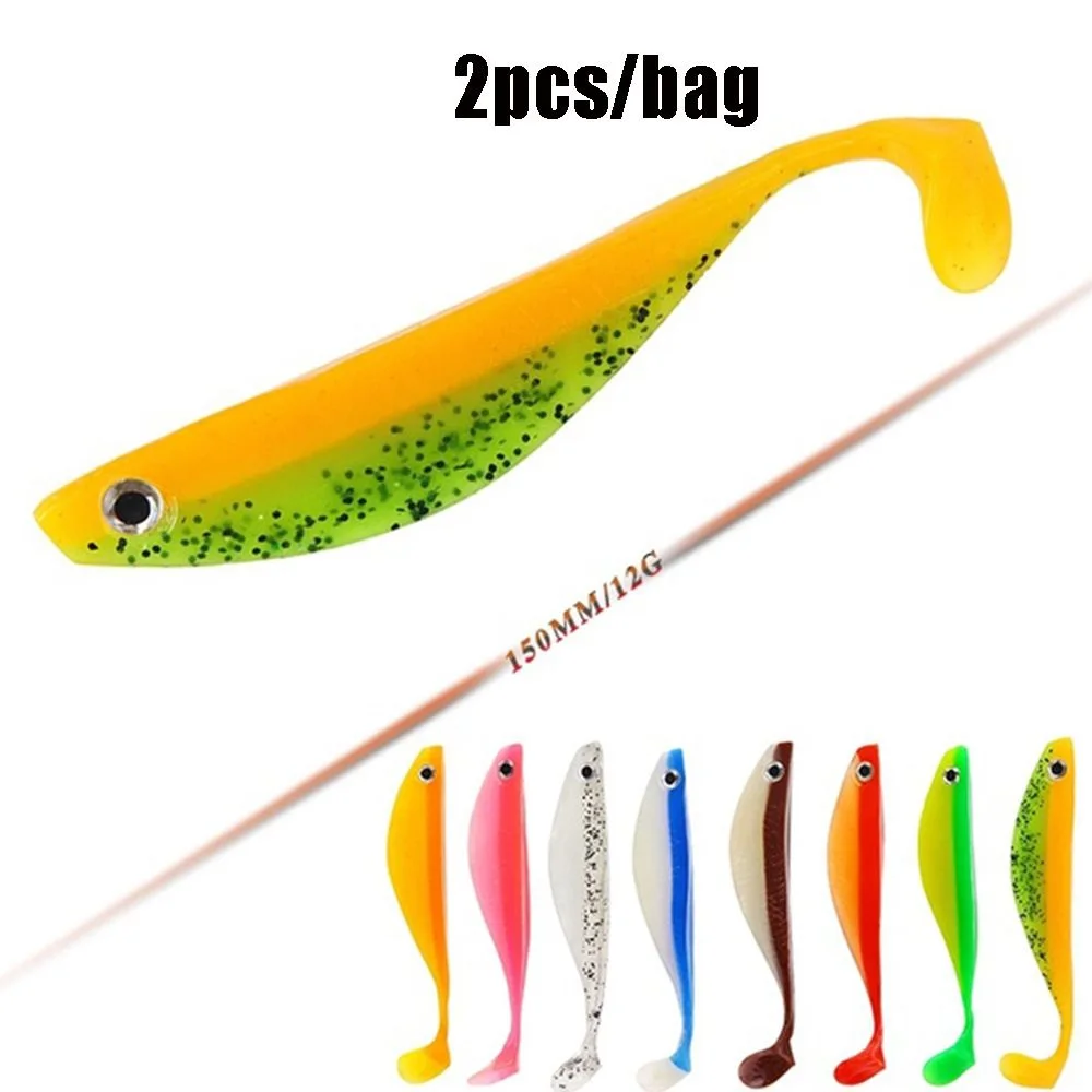 2pcs/lot Soft Bait Swim Bait Jig Head 150mm 12g Handmade Soft Fishing