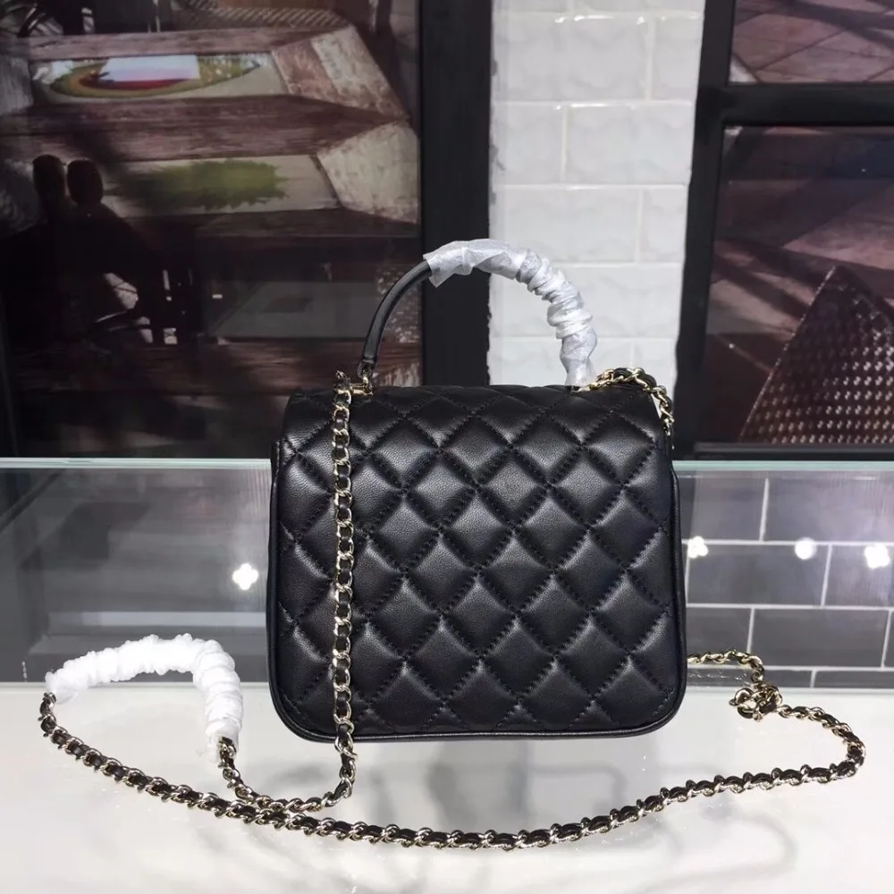 

BG05225 Top Quality Real Calfskin Caviar Black Jumbo Real Leather Shoulder Bags Women Female Luxury Purse Europe Brand