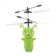 Induction Fly Toys Green caterpillar Remote Control RC Helicopter Flying Quadcopter Drone Doll Best Gifts Mjdtoys Free shippin